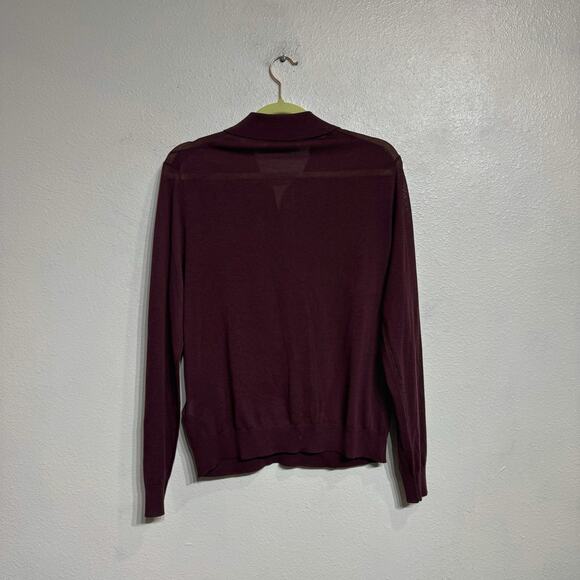 Zara Burgundy Knit Sweater Sz M - Picture 7 of 10